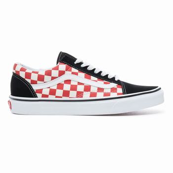 Damske Tenisky Vans Checkerboard Old Skool Čierne Červené VA85EYMNA